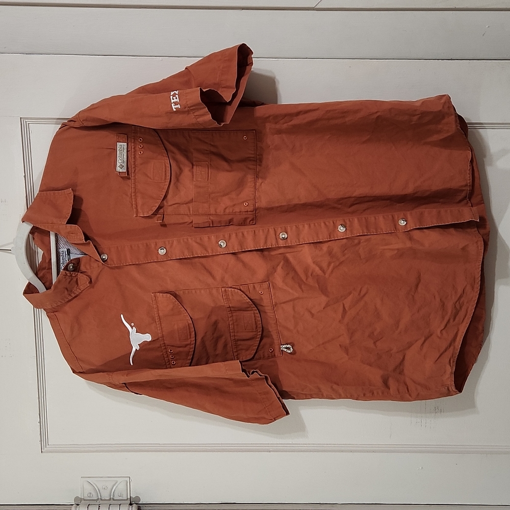 Texas Longhorns Columbia PFG Bonehead Short Sleeve Shirt - Burnt Orange